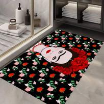 Mexican F-Fridas Floor Mat Rectangle Anti-slip Home Soft Badmat Front Door Indoor Outdoor Mat el Decor Mat 40x120 cm black