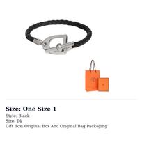 HERMES Etrier Bracelets Unisex Black H100063FP89T3 One Size 1 juoda