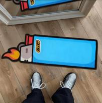 Creative Lighter Rugs for Bedroom Irregular Shape Living Room Decoration Carpet Thick Plush Lounge Floor Mat Home Anti-slip Rug 40x100CM blue