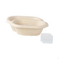 2 vnt. plaušienos duonos kildinimo krepšeliai Ovalūs Daugiafunkciniai Kildinimo Kepimo Reikmenys 25cm 21cm beige