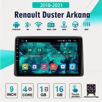 2Din Android Car-Play Car Radio,Renault Duster Arkana 2018-2021,Multimedia Player Head Unit Stereo GPS Navigation BT WIFI,1+16GB 1+16GB juoda