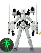 3D Spausdintas Žaislas Laimingas Lėlė 13 Sąnarių Judinamas Kūrybiškas Robotas Su Ginklų Aksesuarais Deimpresijos Ornamentas Veiksmo Figūrėlės Modelis gray
