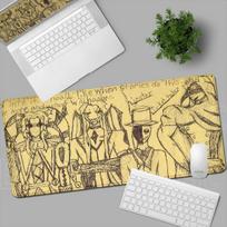 Laptop Locking Edge Desk Carpet 900x400mm The Freak Circus Horror Gaming Mouse Pads Washable Rubber Large Keyboard Mats For Gift 800x400x2mm white