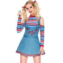 S-XXL siaubo vaiduoklio lėlės prisikėlimo kostiumas Helovino cirko klouno kostiumas gerasis cosplay kostiumas XXL beige
