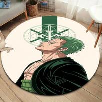 One Piece Roronoa Zoro Round Area Rug Carpet Rug For Living Room Bedroom Sofa Playroom Decor Nonslip Floor Mat 120cmx120cm