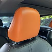 Nauja Priekinės Sėdynės Automobilio Galvos Atramos Dangtelis PU Oda Vandeniui Atsparus Elastingas Automobilio Pagalvės Užvalkalas Universalios Galvos Atramos Dulkių Dangtelis Automobilio oranžinė