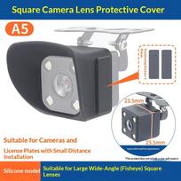 Universal Car Rear View Camera Waterproof Cover Silicone Ield Rain Bloing Bumper Suitable For Wide-Angle Square Cameras A5 gray