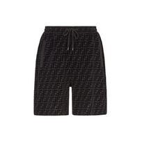 FENDI Ff Motif Bermuda Shorts FB0689A7D5F0ABB 46 black