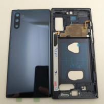 For Samsung Galaxy Note 10 Plus N975 Full Housing Case Middle Frame +Glass Battery  Cover Back With Camera Lens Replace mėlyna