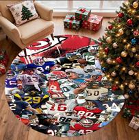 NFL Pattern Round Rug, Indoor/Outdoor Mat, for Picnic, Gameroom, Bedroom, Office, Living Room, Home Decor Carpet, Birthday Gift 80cmx80cm