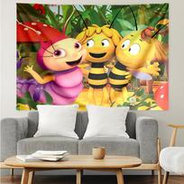 Maya the Bee Print Tapestry, Backdrop, Easy Setup, Ideal for Bedroom, Office & Living Room, with Aesthetic Wall Hanging Decor. 100cmx150cm