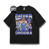 Didier Drogba shirt, Chelsea legend tee, retro football top, unisex fit 130 gray