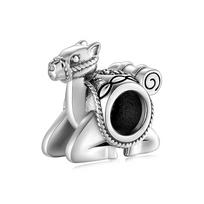 Real 925 Sterling Silver Pendant Animal Dog Cat Beads Charm Fit Original Women Bracelet Fashion Beads Jewelry Making gray