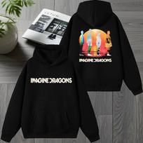 Rock band Imagine Dragons In Your Corner Nice To Meet You Double Sided print Sweatshirt Men women Fleece Hoodie Unisex pullover S gray