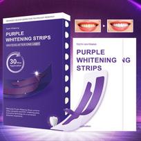 V34 Purple Teeth Whitening Strips - Brighten and Remove Yellow for a Dazzling White Smile blue