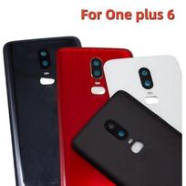 For OnePlus 6  Back Battery Cover  Rear Glass For One plus 6 Battery Cover 1+6 Housing Case with Camera Lens balta