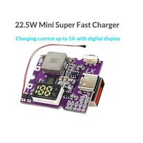 22.5W Power Bank Bidirectional Fast Charging Mobile Power Module Circuit Board With Digita Type-C Usb Suppor Pd/Qc3.0 2.0 one size