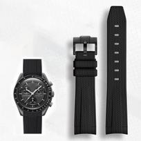 Omega Swatch 20mm lenkta apyrankė Speedmaster MoonSwatch Planet Snoopy apyrankė greito atsegimo apyrankė guminė apyrankė 20mm gray