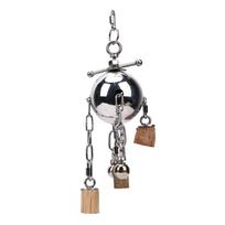 Hanging Chew Bird Toy Stainless Steel Safe   Design Large and Medium   Toy for Cage black