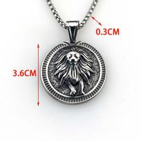 Necklace Retro Spartan Warrior Men Hip Hop Fashion Versatile Pendant 50CM(Necklace Size) gray
