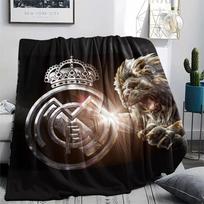Real Madrid Komanda, raštuotas flanelinis pledas, Aukštos kokybės, Patogus visais metų laikais, Namų dekoras, Šiluma ir komfortas, Puikiai tinka dovanoms. 80cm x 120cm gray