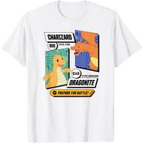 Pokémon - Dragonite Charizard Prepare For Battle T-Shirt M balta