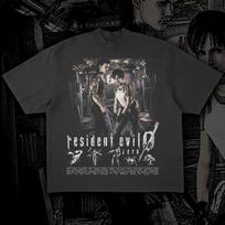 Retro stiliaus klasikiniai siaubo temos žaidimo „Resident Evil“ periferiniai marškinėliai iš 1990-ųjų unisex grafikos spausdinimo marškinėliai vyrams ir moterims. M gray