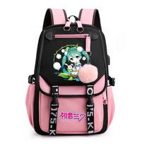 Anime Hatsune Miku Spausdintas Kuprinė Mokyklinė Kuprinė Paaugliui Studentui Mergaitei Berniukui Bookbag Didelės Talpos Vandeniui Atsparus Kelioninis Krepšys Dovana Kuprinė