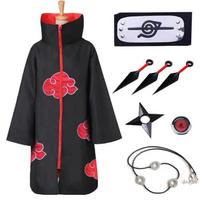 Hokage Akira Organizacijos apsiausto su gobtuvu aksesuarų rinkinys Anime chalatas Vyriški ir moteriški Helovino kostiumai Anime stiliaus XL/180 black
