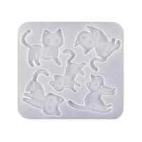 Halloween Cats Pendant Resin Epoxy Mold Individualized Cats Keychain Earrings Mold Animal Display Decors Epoxy Molds 1 gray