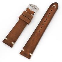 Vintage Leather Watch Strap 20mm 22mm 24mm Cowhide Handmade Stitching Watch Band for Seiko Smartwatch Wristband Watch Accessory 20mm ruda