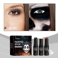 3Pcs Halloween Body Paint Stick Set Clown Themed Costume Kit Makeup Stick Full Face Coverage Body Makeup Paint Stick Set white