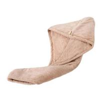 Microfiber Hair Drying Towel, Ultra Absorbent Hair Towel Wrap with Button, Quick Dry Head Towel Turban for Women Girls Single Layer kava