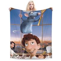 Mielas Ratatouille pledas Šiltas Minkštas Patogus Pliušinis Lovos Patalynė Mėtymas Berniukui Mergaitei Miegamojo Flanelinis Pledas Lovos Užtiesalas Size: 75*100cm, Weight: 230 GSM gray