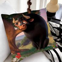 Cute Cartoon FFerdinand Pillow Case Fashion Square Pillowcase Bedroom Sofa Room Ins Decoration Leisure 40cmx40cm(16x16Inch) black