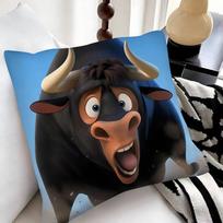Cute Cartoon FFerdinand Pillow Case Fashion Square Pillowcase Bedroom Sofa Room Ins Decoration Leisure 60cmx60cm(24x24Inch) gray