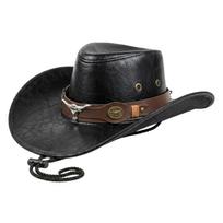 Unisex Western Cowboy Hat Retro Cracked Bull-Head Design Flat Top Sun Protection Hat for Outdoor Activities juoda