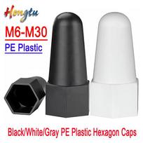 Black/White/Gray PE Plastic Hexagon Caps (M6-M30) - Waterproof, Dustproof, Protective & Decorative Bolt/Nut Covers 24x50xM16(10pcs) balta