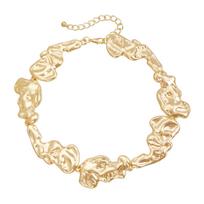 European & American Retro Pleated Lava Choker Necklace auksas
