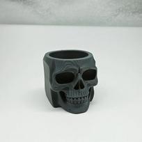 Skull Shaped Desktop Pen Holder Multifunctional Storage Cup for Home Office School Stationery Makeup Brush Organizer A1 gray