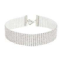 Sexy Shiny Nightclub Choker Necklace for Women Short Chain of Clavicle Multi-layer Full of Crystal Pendant Party Jewelry Gift large white