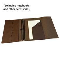 A5 Vintage Journal Cover Leather Book Protective Cover Document Organizer  Office School Supplies tamsiai ruda spalva