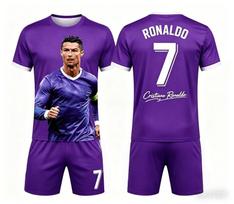 Vasaros Nauja Mada Ronaldo #7 Futbolo Marškinėliai Sportiniai Treniruočių Varžybų Trumpomis Rankovėmis T-shirt ir Šortų Rinkinys Laisvi Šeimos Vaikų Marškinėliai 110
