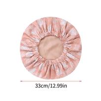 1PC Shower Caps Double Layer Printed Bonnet Waterproof Bath Caps Reusable Shower Caps For Women Ladies home Spa Salon white