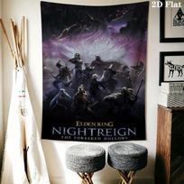 Elden Ring Wall Hanging Printed Fabric Blanket Decorative Tapestries for Bedroom Living Room Home Decor 100cm x 150cm gray