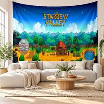 Stardew Valley Wall Tapestry Home Decor Hanging Cloth Art Background Tapestry for Bedroom 100cmx150cm blue