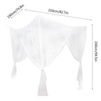 4 Bed Canopy Curtain Bedding Drape Cozy Hanging Valance for Adults Girls balta