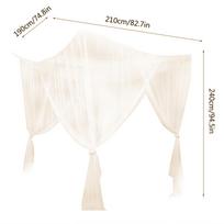 4 Bed Canopy Curtain Bedding Drape Cozy Hanging Valance for Adults Girls smėlis