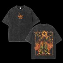 Elden Ring Malenia Lord of Frenzied Flame Vintage Acid Washed Distressed Tee Uni 4XL black