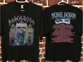 VTG Michael Jackson Dangerous World Tour 1992 T-Shirt, Michael Jackson Tour 92 T XXL gray